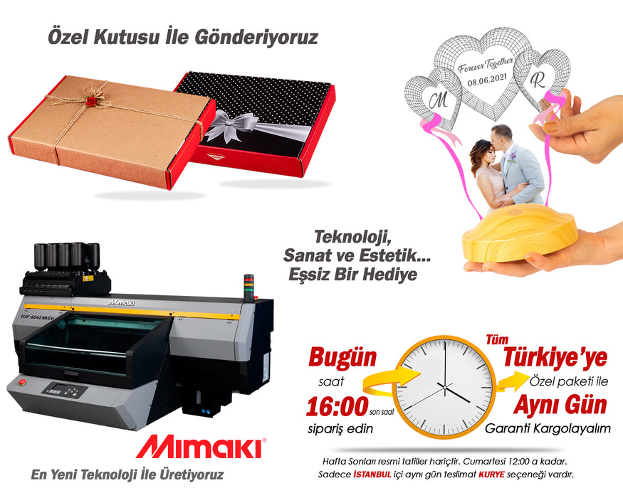 Fotoğraflı Yıl Dönümü, Sevgililer Günü Hediyesi, Renkli Resimli Yıldönümü, Sevgiliye Özel Gün Hediyesi, 3D Led Lamba