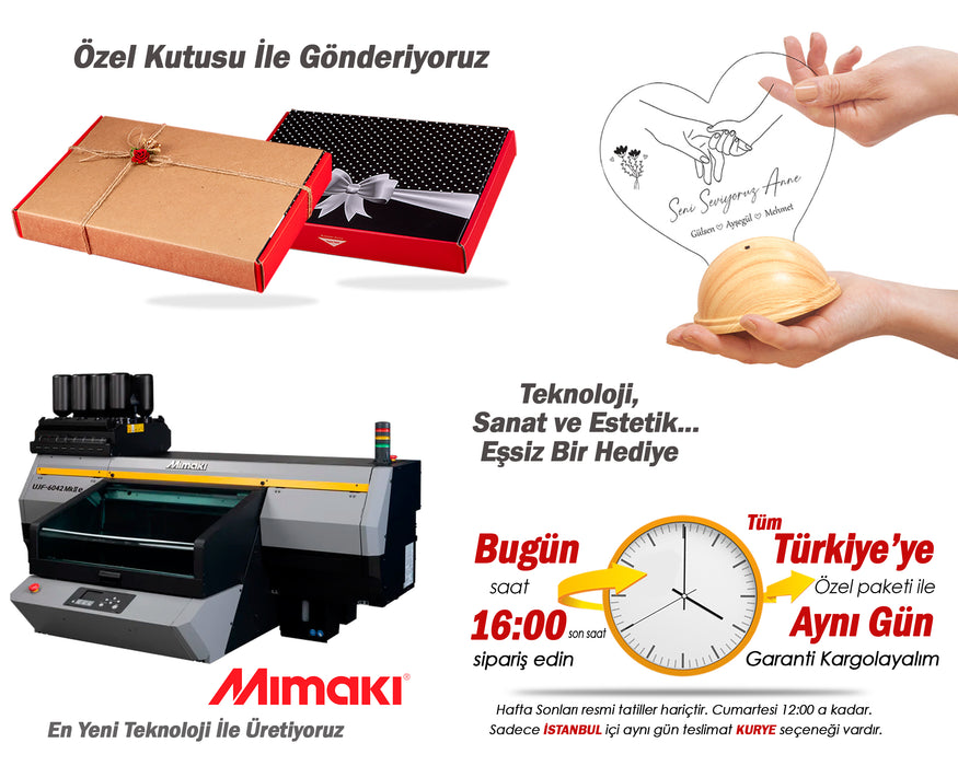 Anne Çocuk Eli LED Lamba – İsimli Anneler Günü Hediyesi