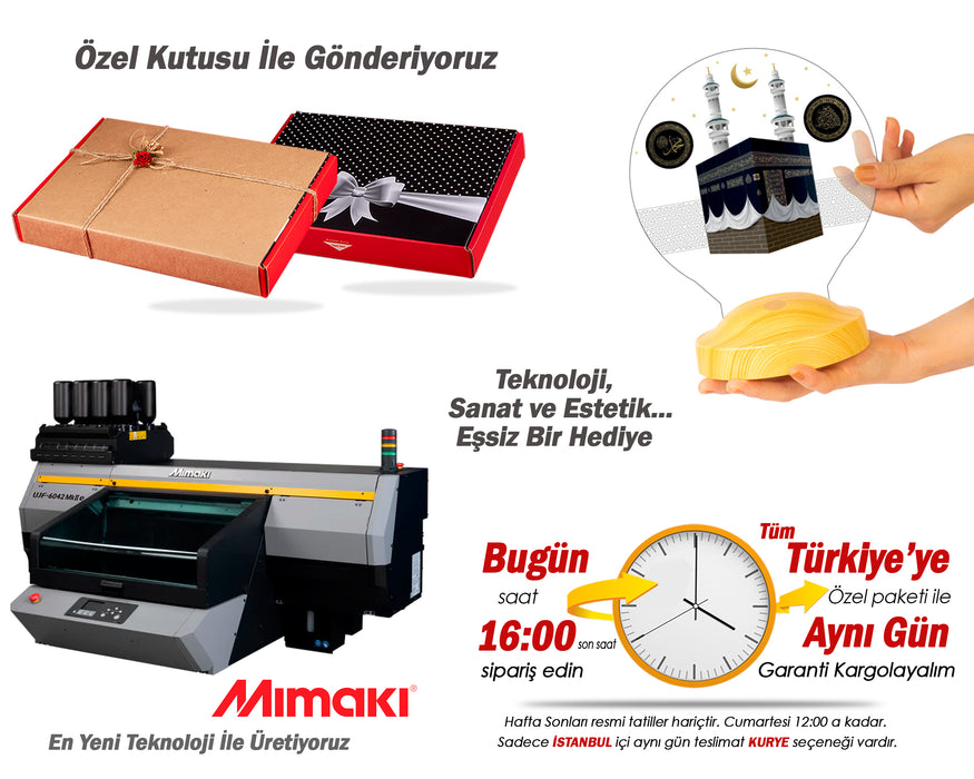 Kabe Görselli İsimli LED Lamba – Anne ve Kayınvalideye Özel Dini Anneler Günü Hediyesi