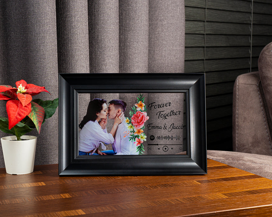 Kişiye Özel Fotoğraflı Şeffaf Çerçeve, Spotify Kodlu, Resimli, Renkli Baskılı Şeffaf Çerçeve