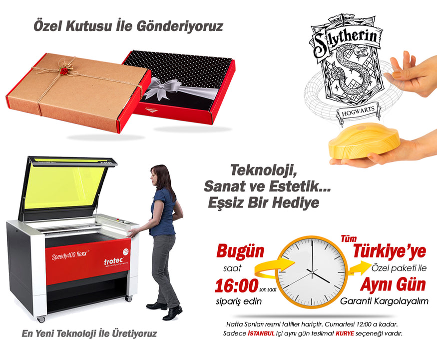 Kişiye Özel Harry Potter Hogwarts Slytherin Hediyesi, Harry Potter Slytherin, Hogwarts Hediyesi 3D Led Lamba