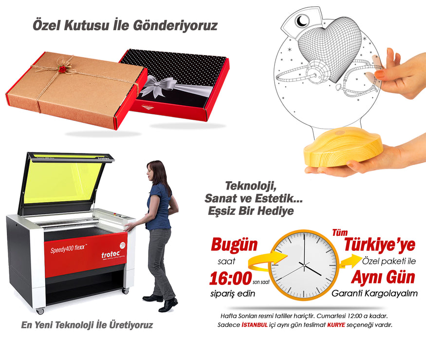 Hemşireye Hediye, Hemşireler Günü Özel İsimli 3D Led Lamba, Tatlı Hemşire Dekoratif Hediye