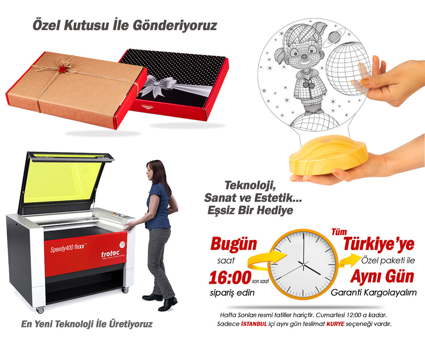 Küçük Kız Led Lamba, Kız Çocuğu Gece Lambası