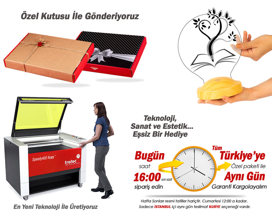 Öğretmene Hediye, Mezuniyet Hatırası Hediyesi, Öğretmenler Günü Hediyesi, Canım Öğretmenim, Kişiye Özel Led Lamba