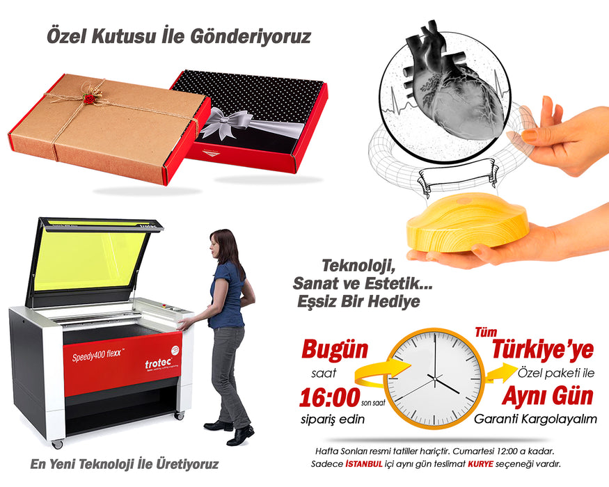 Kalp Cerrahı Hediyesi, Tıp Bayramı Hediyesi, Doktor Hediyesi Kişiye Özel Led Lamba