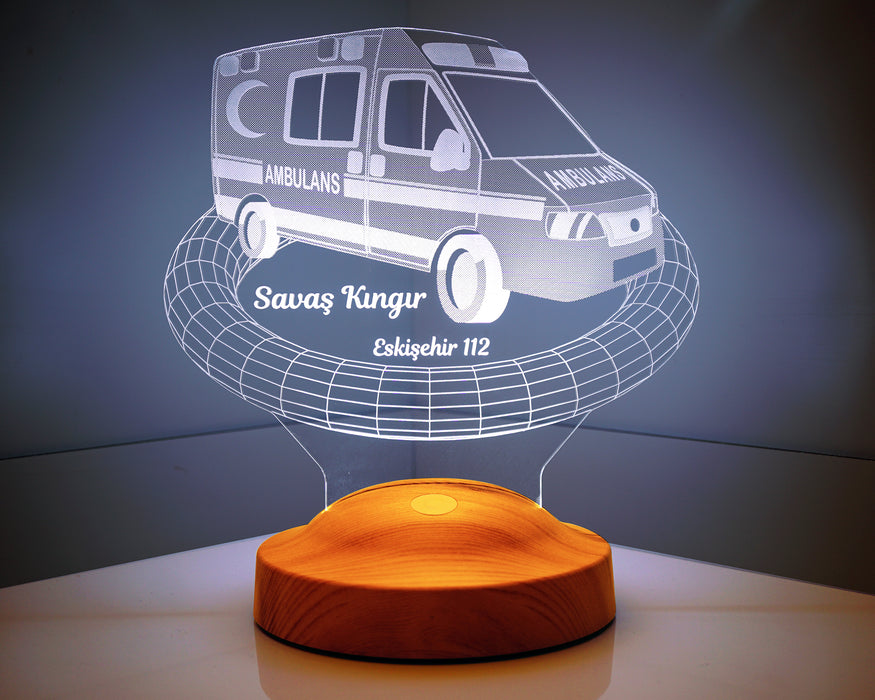 Ambulans Kişiye Özel 112 Acil Sağlık Personeli Hediyesi Led Lamba
