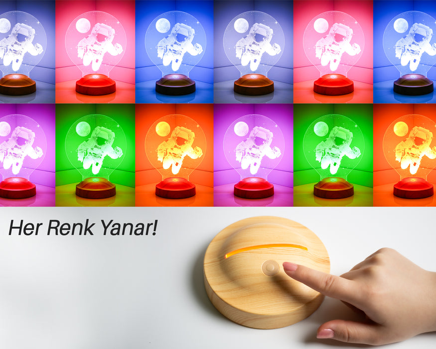 3 Boyutlu Astronot Led Lamba