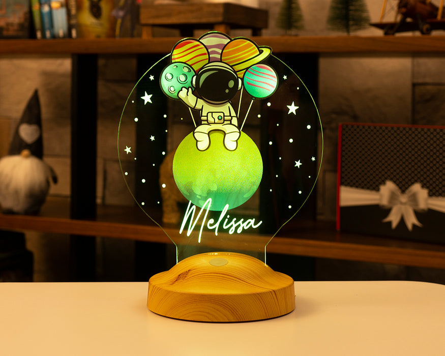 Çocuk Hediyesi Astronot Gece Lambası, Astronot Kişiye Özel Doğum Günü Hediyesi, Astronot Led Lamba Aydınlatması