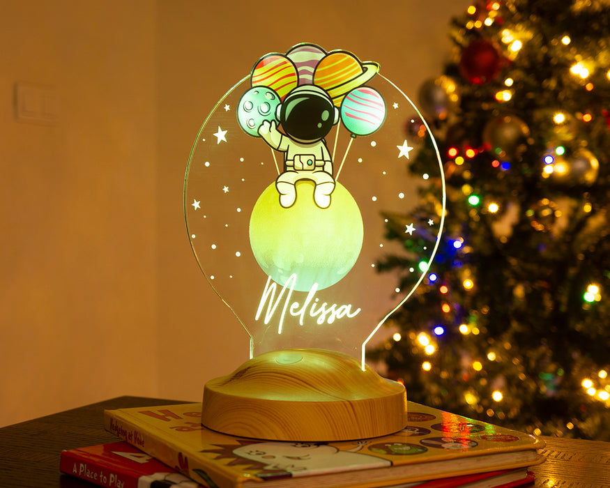 Çocuk Hediyesi Astronot Gece Lambası, Astronot Kişiye Özel Doğum Günü Hediyesi, Astronot Led Lamba Aydınlatması