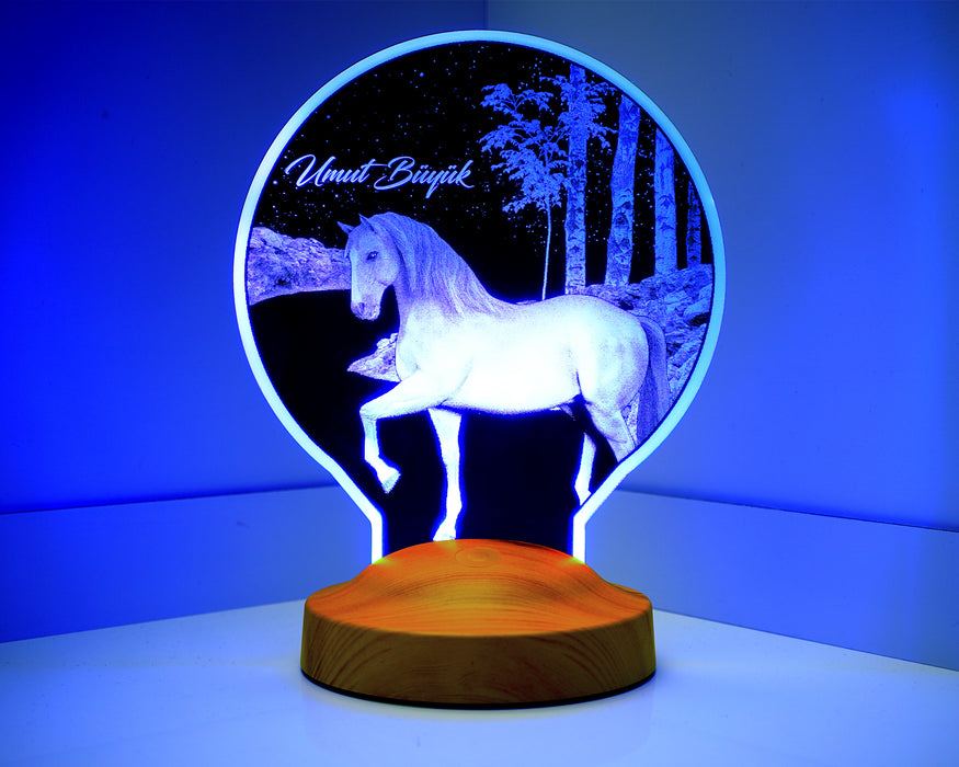 At Figürlü Hediye Kişiye Özel Doru At Temalı Hediye Gecelambası, At Led Lamba