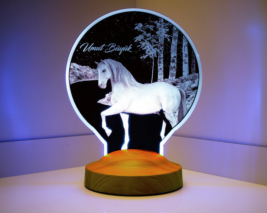 At Figürlü Hediye Kişiye Özel Doru At Temalı Hediye Gecelambası, At Led Lamba