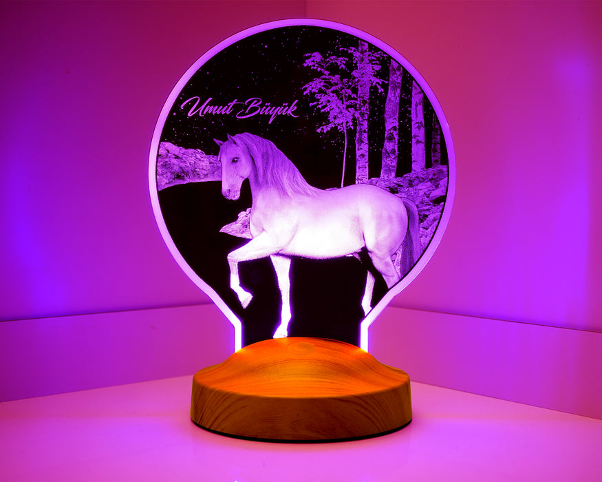 At Figürlü Hediye Kişiye Özel Doru At Temalı Hediye Gecelambası, At Led Lamba