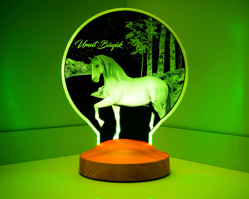 At Figürlü Hediye Kişiye Özel Doru At Temalı Hediye Gecelambası, At Led Lamba