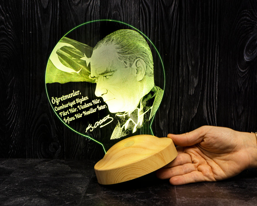 Atatürk Sözleri Hediye Led Lamba, Mustafa Kemal Atatürk Görselli Hediyeler