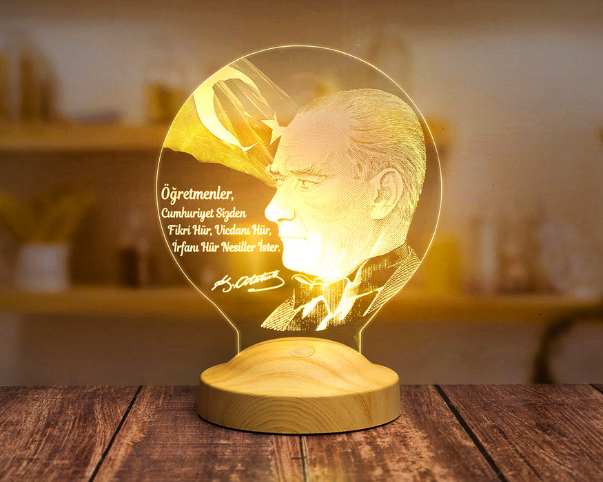 Atatürk Sözleri Hediye Led Lamba, Mustafa Kemal Atatürk Görselli Hediyeler