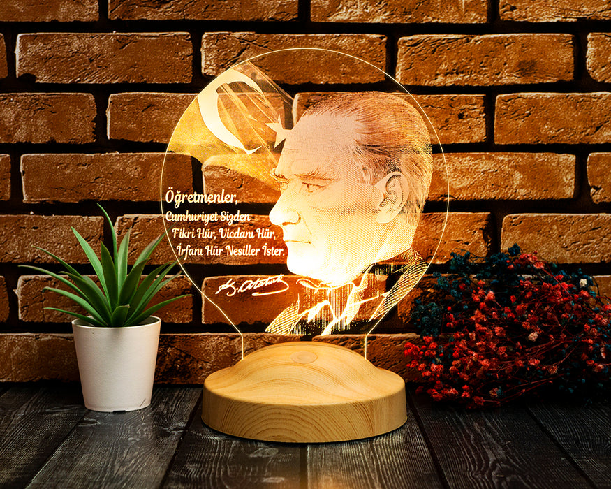 Atatürk Sözleri Hediye Led Lamba, Mustafa Kemal Atatürk Görselli Hediyeler