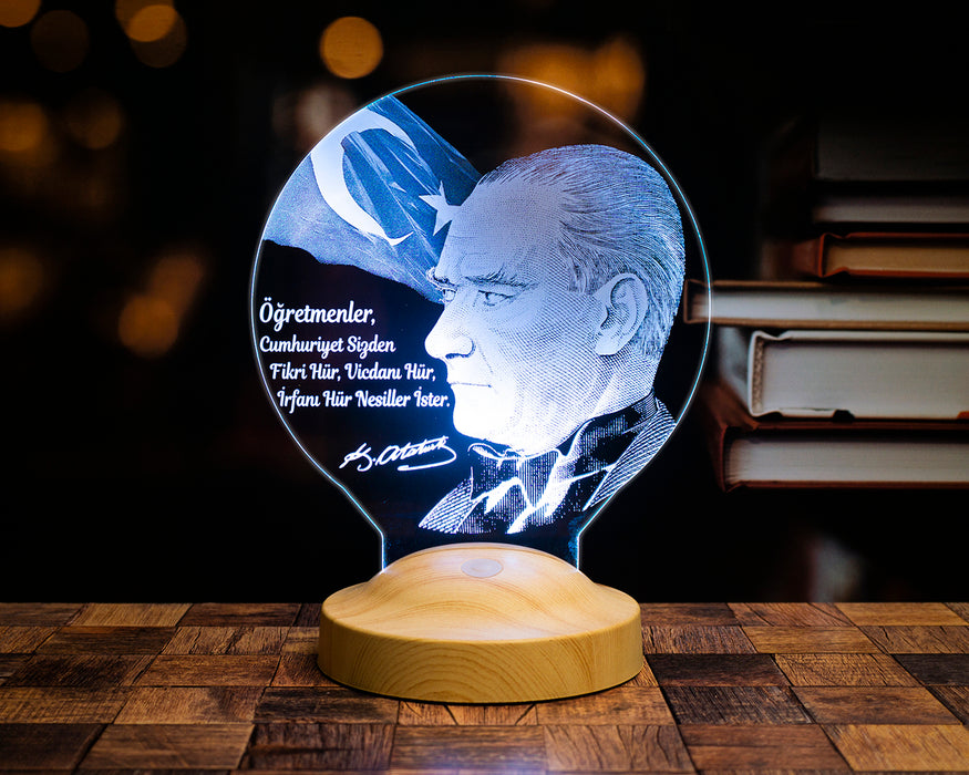 Atatürk Sözleri Hediye Led Lamba, Mustafa Kemal Atatürk Görselli Hediyeler