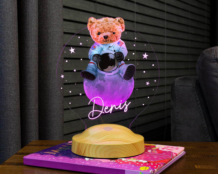 Hoş Geldin Bebek Hediyesi Ayıcık Gece Lambası, Teddy Bear Kişiye Özel Doğum Günü Hediyesi, Ayı Teddy Led Lamba Aydınlatması