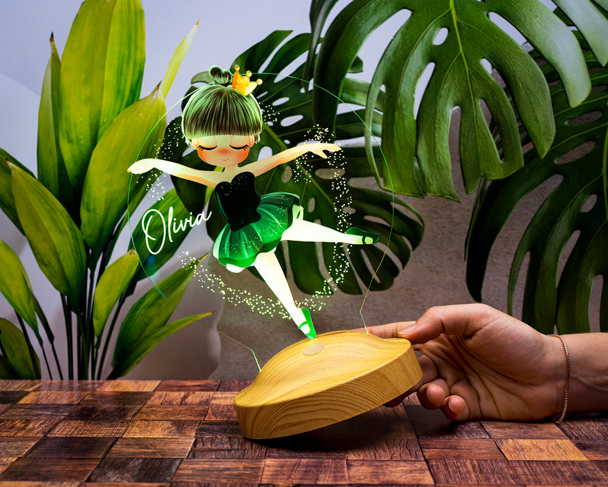 Balerin Temalı LED Gece Lambası – Kız Çocuğuna İsimli Doğum Günü Hediyesi