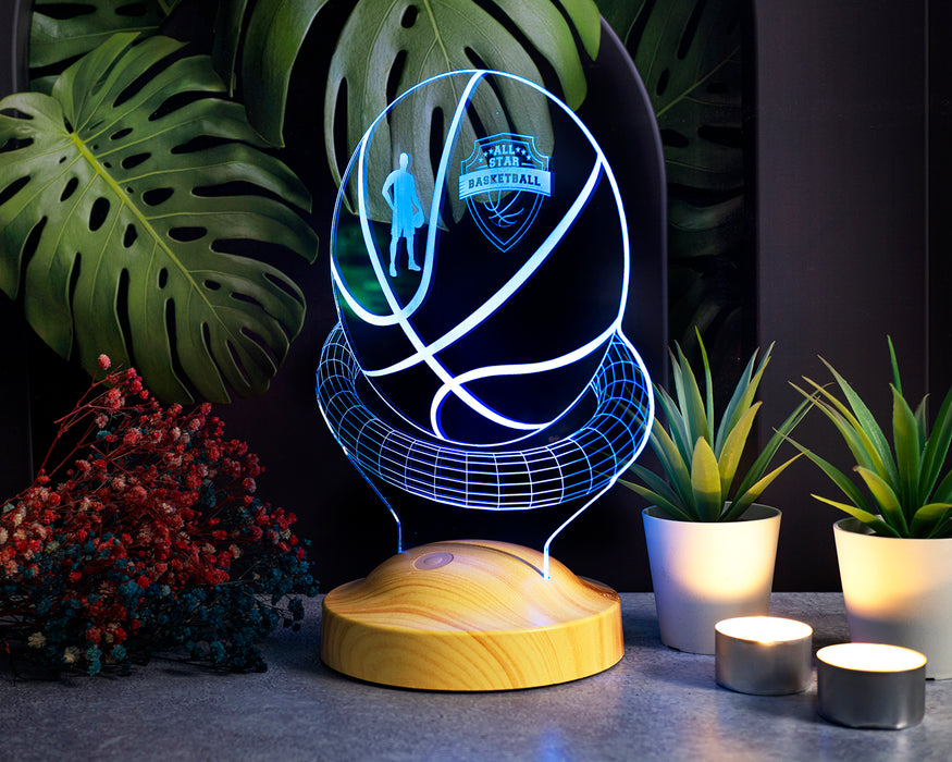 Kişiye Özel 3 Boyutlu Basketbol Led Lamba