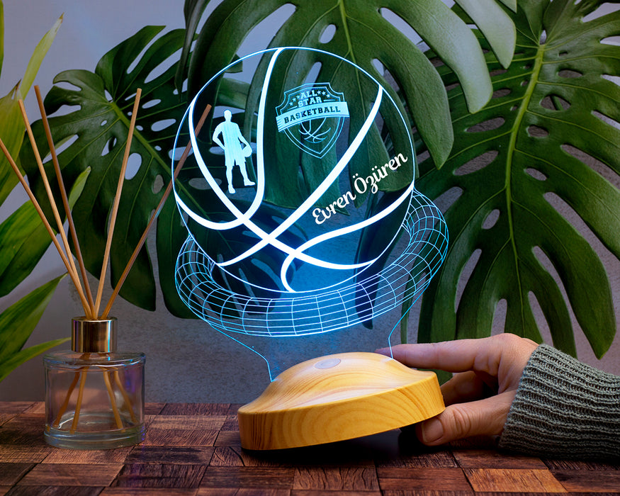 Kişiye Özel 3 Boyutlu Basketbol Led Lamba