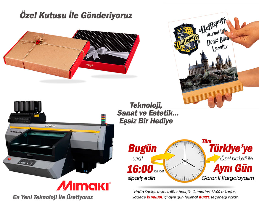 Kişiye Özel Harry Potter Hogwarts Hufflepuff Hediyesi, Harry Potter Figür, Kişiye Özel Pleksi Çerçeve, Hufflepuff