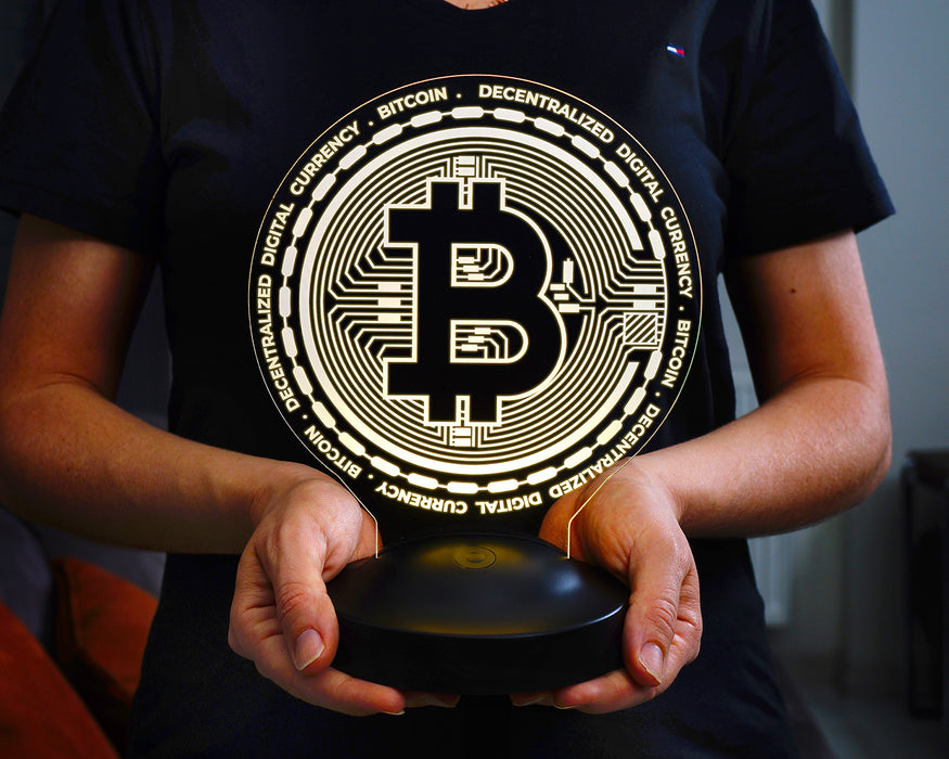 Bitcoin Led Masa Lambası, Bitcoin Hediye, Bitcoin Para Şeklinde Lamba, Kripto Dekoratif Aydınlatma