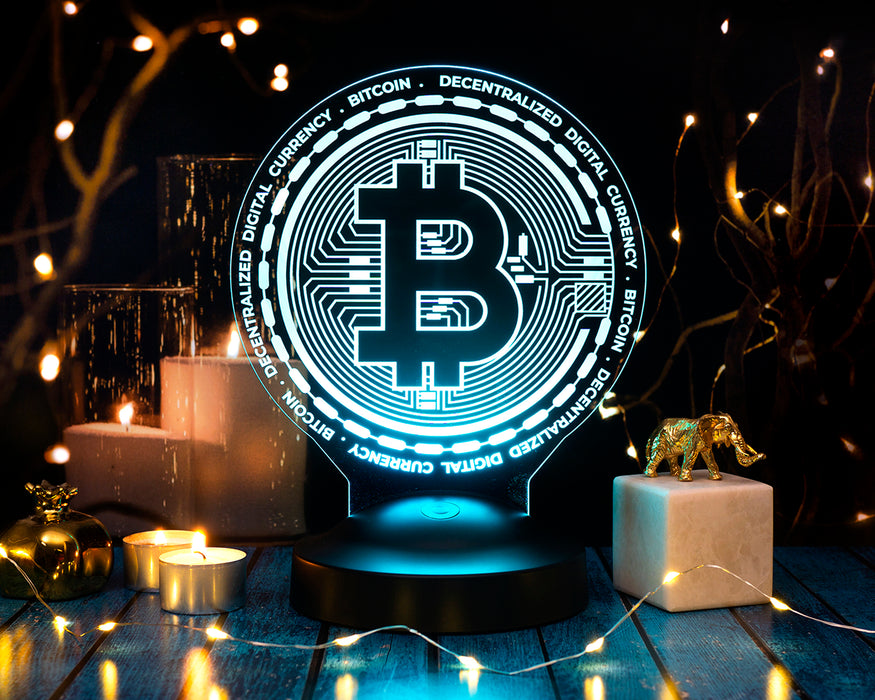 Bitcoin Led Masa Lambası, Bitcoin Hediye, Bitcoin Para Şeklinde Lamba, Kripto Dekoratif Aydınlatma