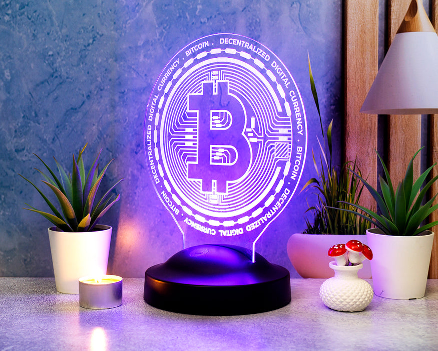 Bitcoin Led Masa Lambası, Bitcoin Hediye, Bitcoin Para Şeklinde Lamba, Kripto Dekoratif Aydınlatma