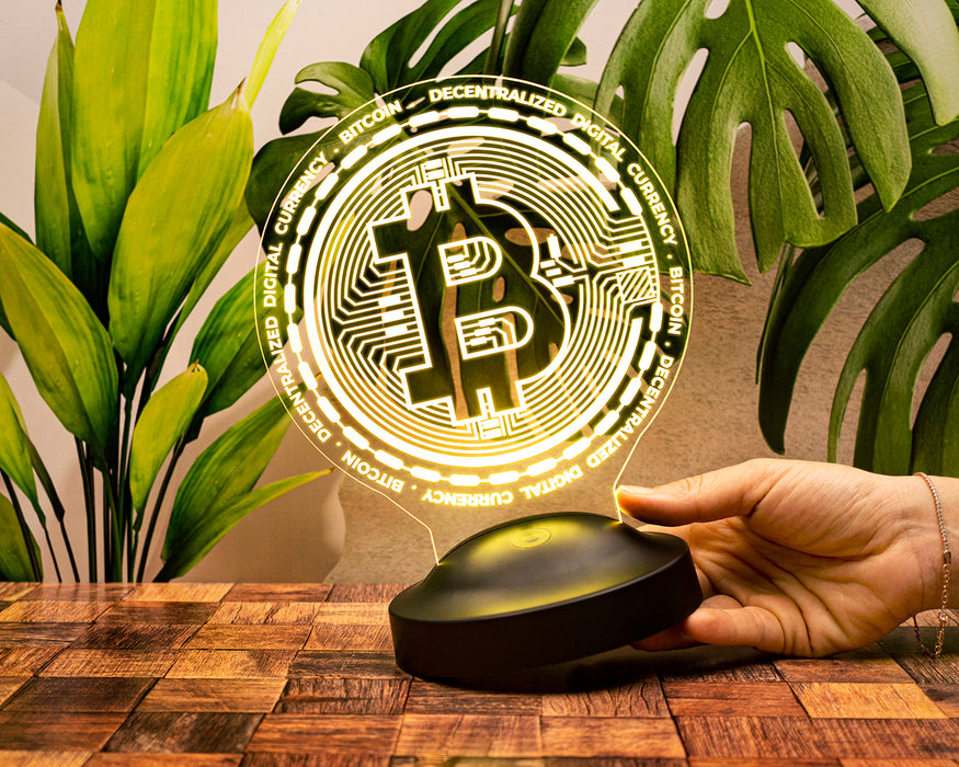 Bitcoin Led Masa Lambası, Bitcoin Hediye, Bitcoin Para Şeklinde Lamba, Kripto Dekoratif Aydınlatma