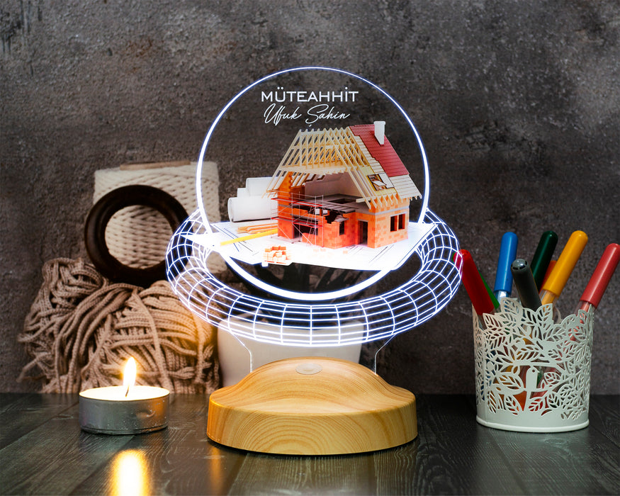 Müteahhide Hediye, Müteahhit Hediye Led Masa Lambası, Müteahhit Makamına İsimli Ofis Hediyesi