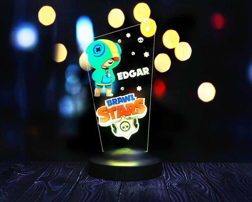 Brawl Stars Oyunu Temalı Masa Lambası, Best Brawler, Leon Brawler, Oyun Karakteri, Çocuk Odası Dekor Lamba Işıklı Ürün UV Renkli Baskılı Ürün Yeni Ürün