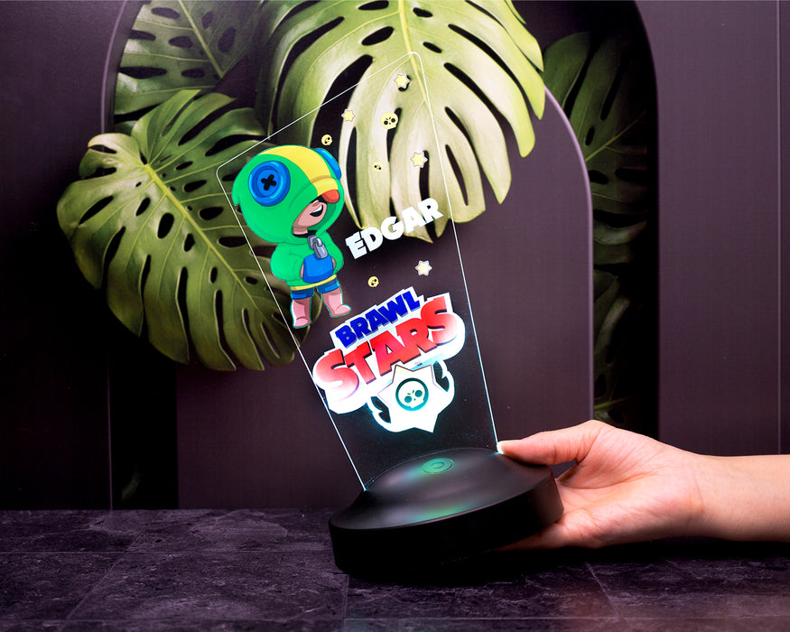 Brawl Stars Oyunu Temalı Masa Lambası, Best Brawler, Leon Brawler, Oyun Karakteri, Çocuk Odası Dekor Lamba Işıklı Ürün UV Renkli Baskılı Ürün Yeni Ürün