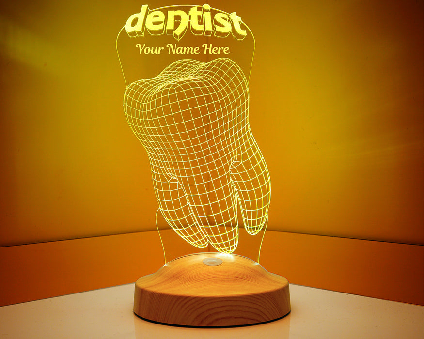 3D Diş Doktoru Figürlü LED Lamba – Kişiye Özel Diş Hekimi Hediyesi