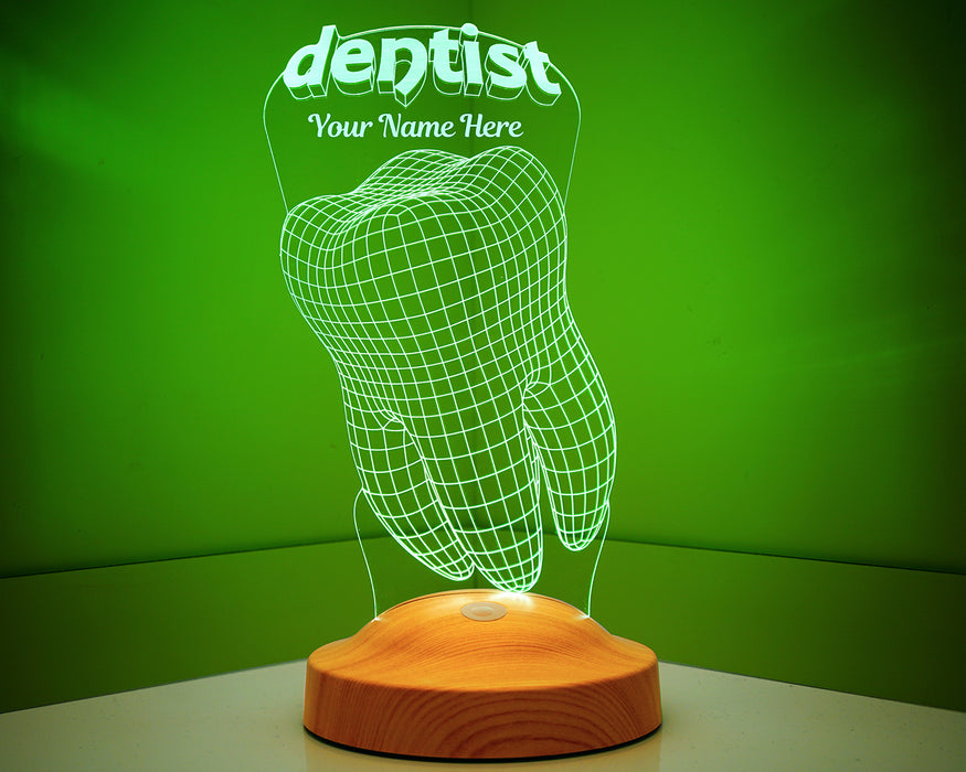 3D Diş Doktoru Figürlü LED Lamba – Kişiye Özel Diş Hekimi Hediyesi