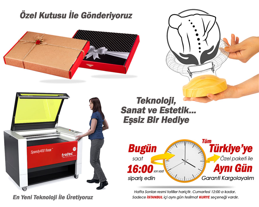 Fizyoterapiste, Ortopedi ve Fizik Tedavi Doktoruna Özel İsimli 3D LED Lamba Hediyesi