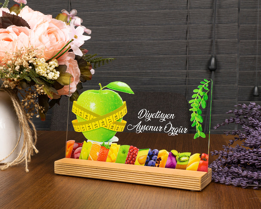 Kişiye Özel Pleksi Şeffaf tablo Diyetisyen Doktor Hediyesi Özel Hediye Paketli