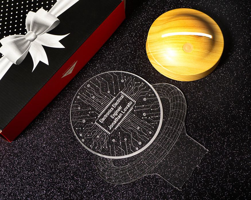Mühendislere Özel Hediye, Elektrik Elektronik Mühendisi Hediyesi, Mühendise İsimli Hediye Led Lamba, Kişiye Özel Masa Lambası