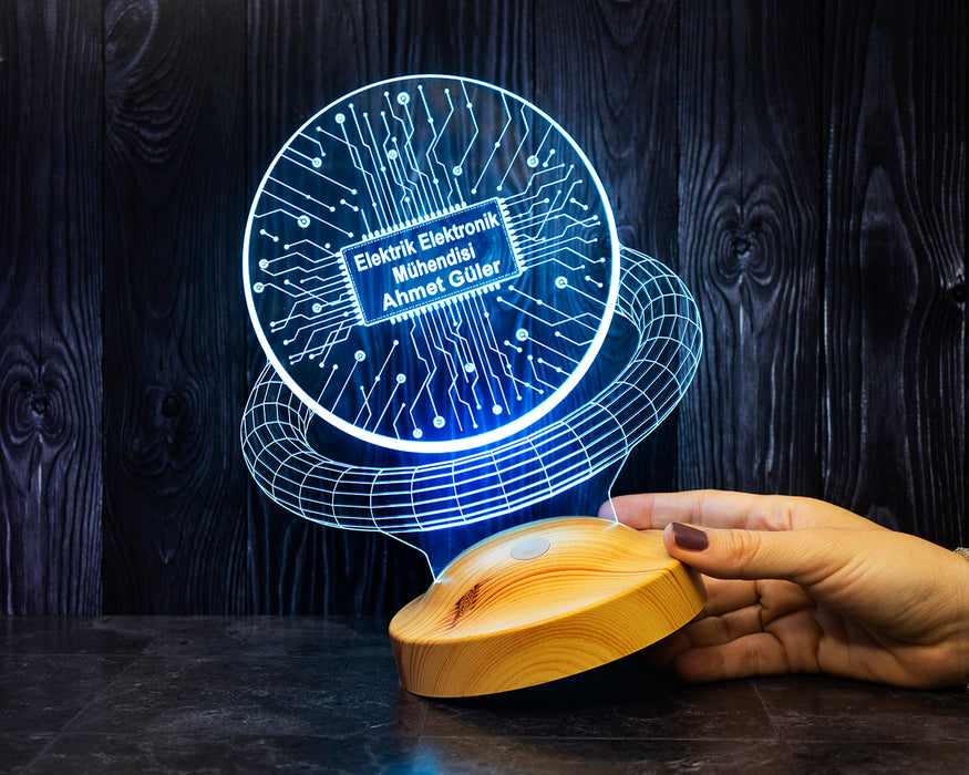 Mühendislere Özel Hediye, Elektrik Elektronik Mühendisi Hediyesi, Mühendise İsimli Hediye Led Lamba, Kişiye Özel Masa Lambası