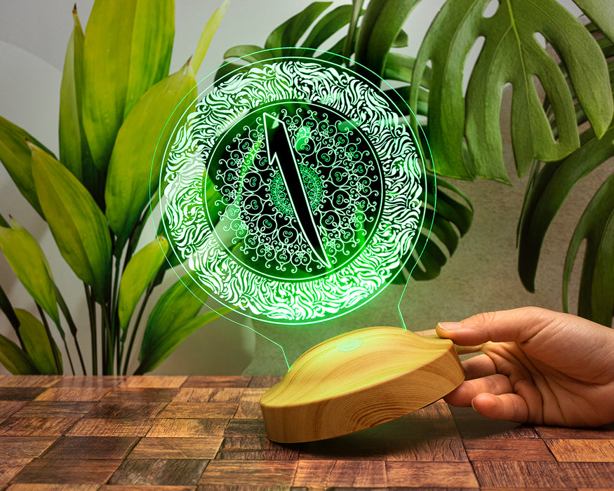 Elif Harfi Desenli, Dini sembollü Hediye, Dini Hediye, Motifli Arapça Elif Harfi Yazılı Led Lamba