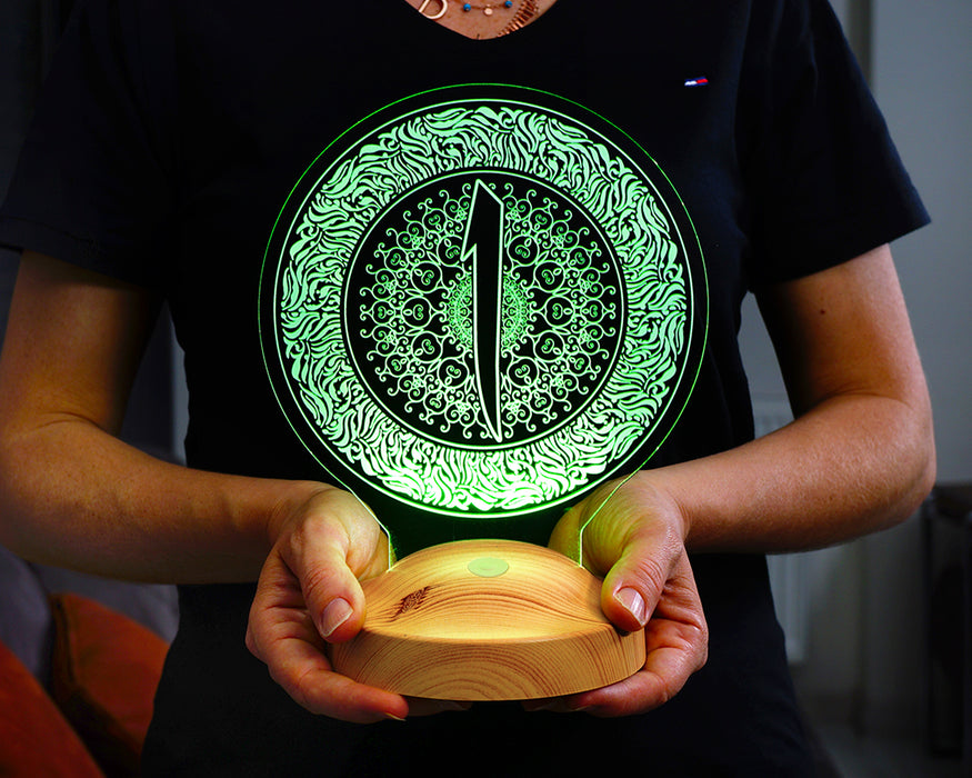 Elif Harfi Desenli, Dini sembollü Hediye, Dini Hediye, Motifli Arapça Elif Harfi Yazılı Led Lamba