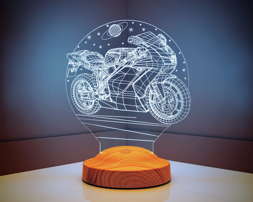Babalar Günü Hediyesi Motosiklet Racing Motor Hayranları 3 Boyutlu, 3D Led Lamba