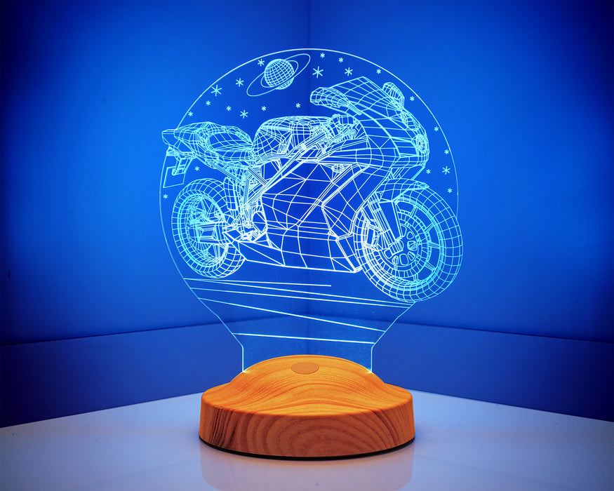 Babalar Günü Hediyesi Motosiklet Racing Motor Hayranları 3 Boyutlu, 3D Led Lamba