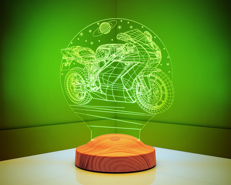 Racing Motosiklet Motor Hayranlarına Hediye 3D Led Lamba, Erkeğe Hediye, Motor GP Kişiye Özel 3 Boyutlu Lamba