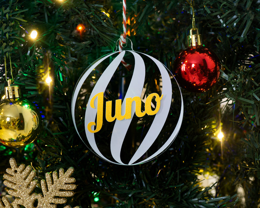 Yılbaşı Ağacı Süsü Kişiye Özel İsim Yazılı 5 Adet Şeffaf UV Renkli Baskılı Hediye Ornament