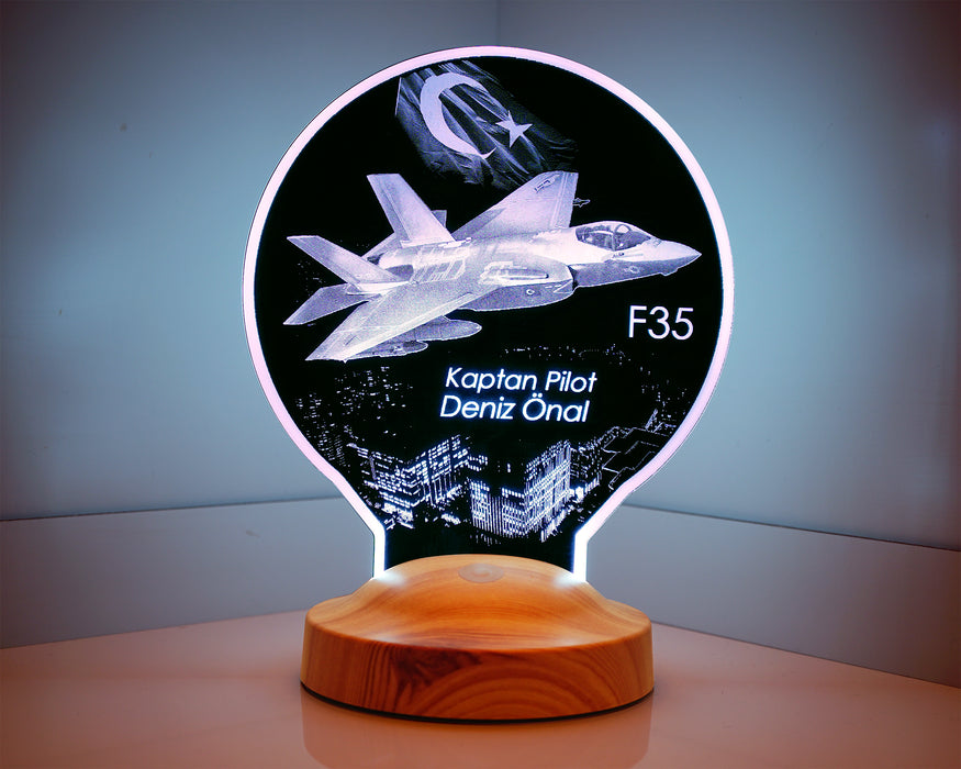 F35 Savaş Uçağı, Hava Kuvvetleri Hediyesi Kişiye Özel Uçak Led Lamba, Havacılık Hediyesi