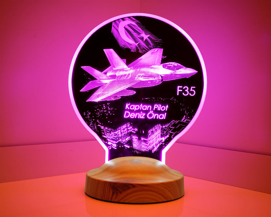 F35 Savaş Uçağı, Hava Kuvvetleri Hediyesi Kişiye Özel Uçak Led Lamba, Havacılık Hediyesi