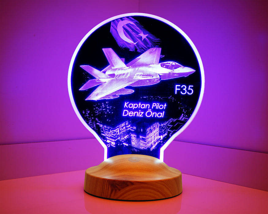 F35 Savaş Uçağı, Hava Kuvvetleri Hediyesi Kişiye Özel Uçak Led Lamba, Havacılık Hediyesi