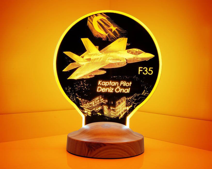 F35 Savaş Uçağı, Hava Kuvvetleri Hediyesi Kişiye Özel Uçak Led Lamba, Havacılık Hediyesi