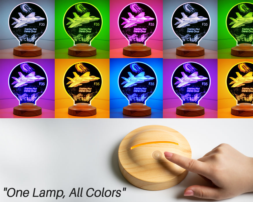 F35 Savaş Uçağı, Hava Kuvvetleri Hediyesi Kişiye Özel Uçak Led Lamba, Havacılık Hediyesi